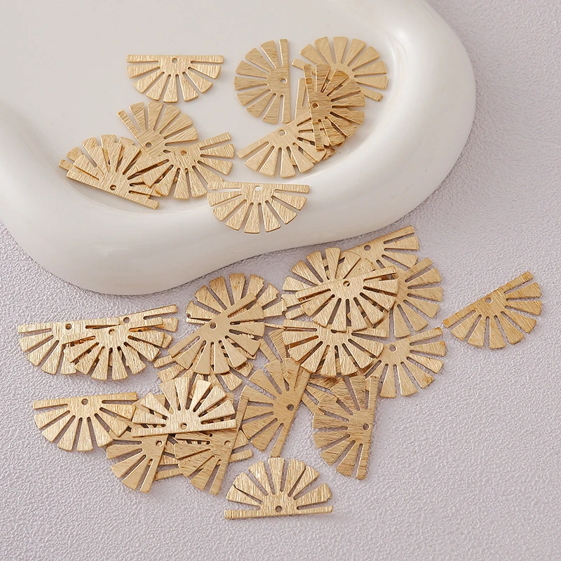 

20PCS primary color brushed brass DIY jewelry accessories semicircle sun suitable for jewelry making