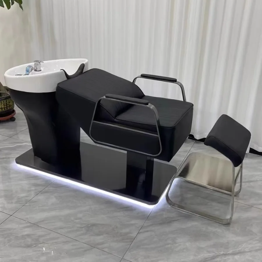 

Barber Equipment Shampoo Chair Basin Relaxing Head Spa Bed Shampoo Chair Stylist Luxury Mobile Potable Relaxing Cadeiras Chairs