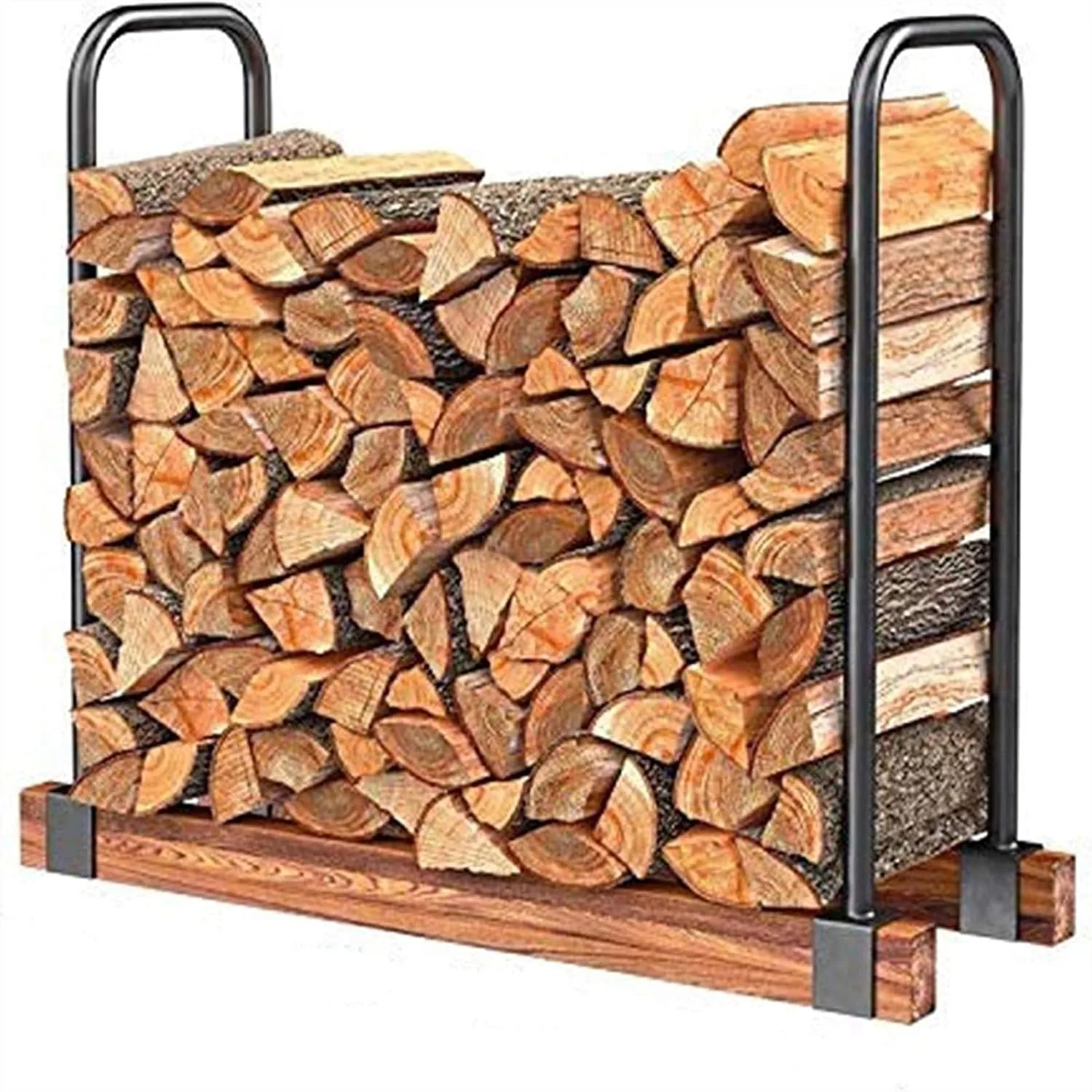 

Heavy Duty Firewood Racks Adjustable Length Log Bracket Holder for Indoor Outdoor Storage