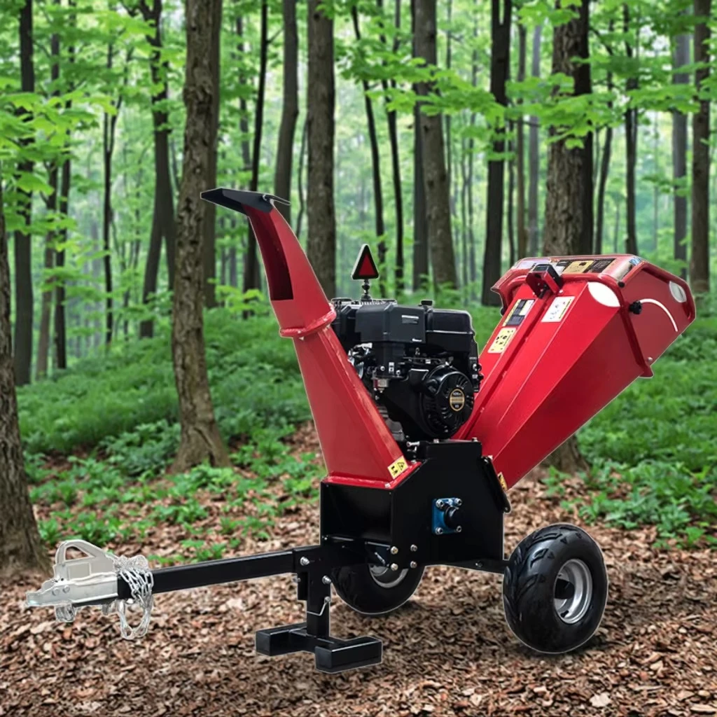 

Convenient Mobile Wood Chipper 11000W Motor Timer Log Shredder Capacity 120mm Max Diameter Simple Operation for Orchard
