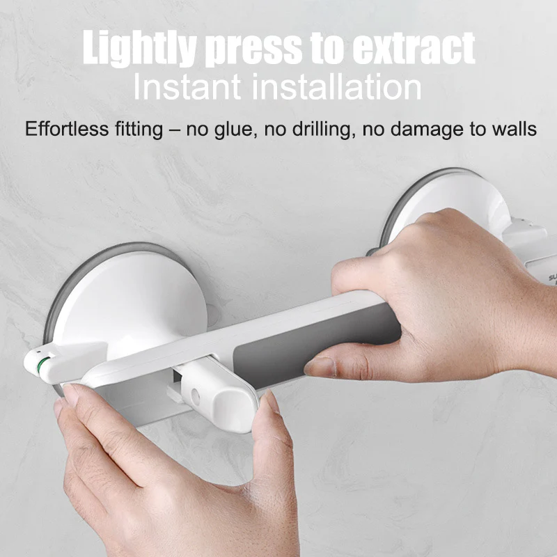 Bathroom Grab Bars Punch Free Grab Bar Heavy Duty Suction Cup Shower Handle Strong Suction Cups Bathroom Glass Door Pull