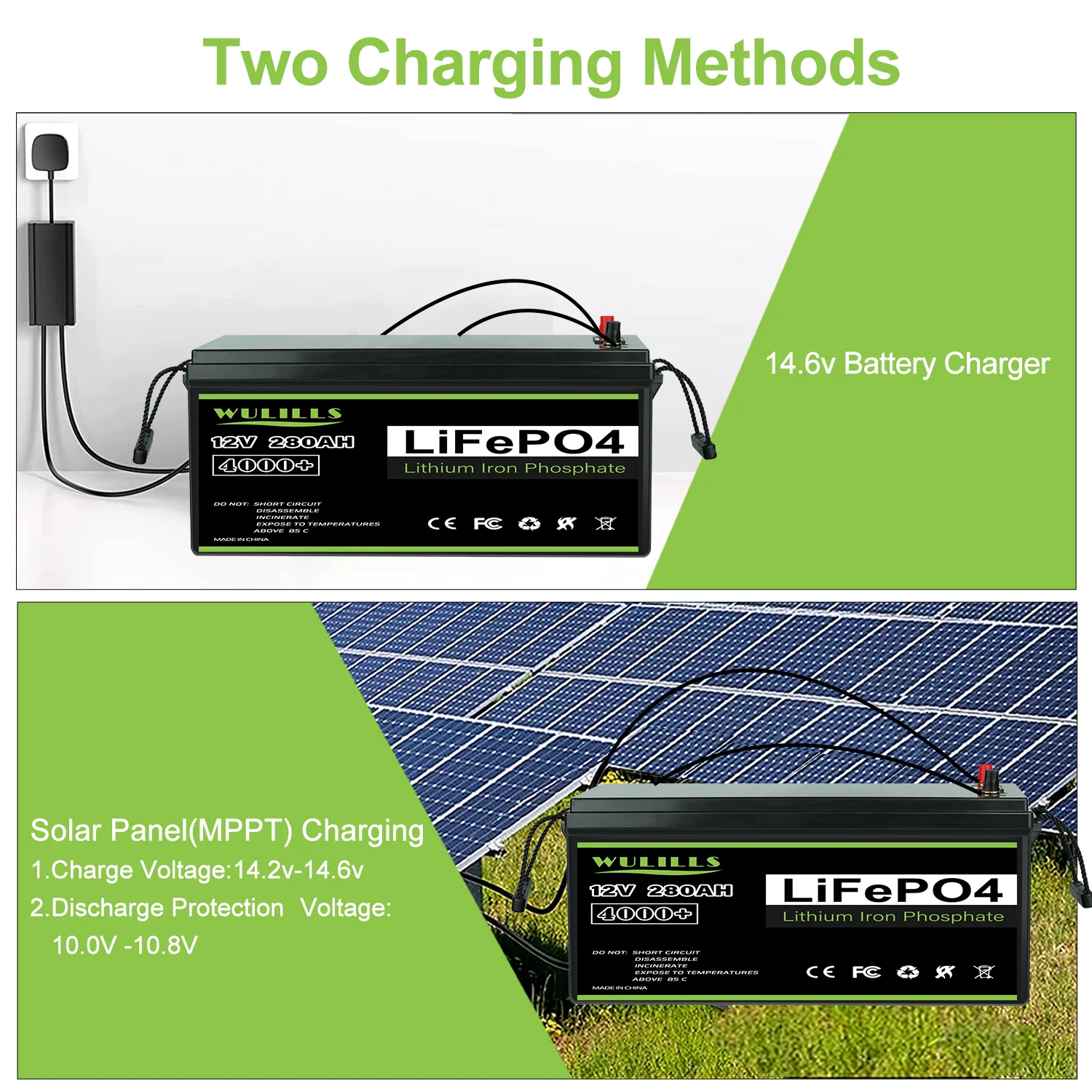 12V 280AH Lifepo4 Battery Pack 12v 300Ah Lithium Iron Phosphate batteries Built-in BMS For Boat Home Storage Off-Grid EU US