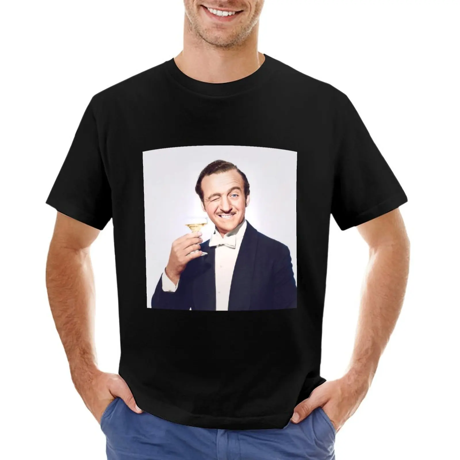 David Niven, English Gent T-Shirt boys animal print shirts graphic summer tops plain black t shirts men