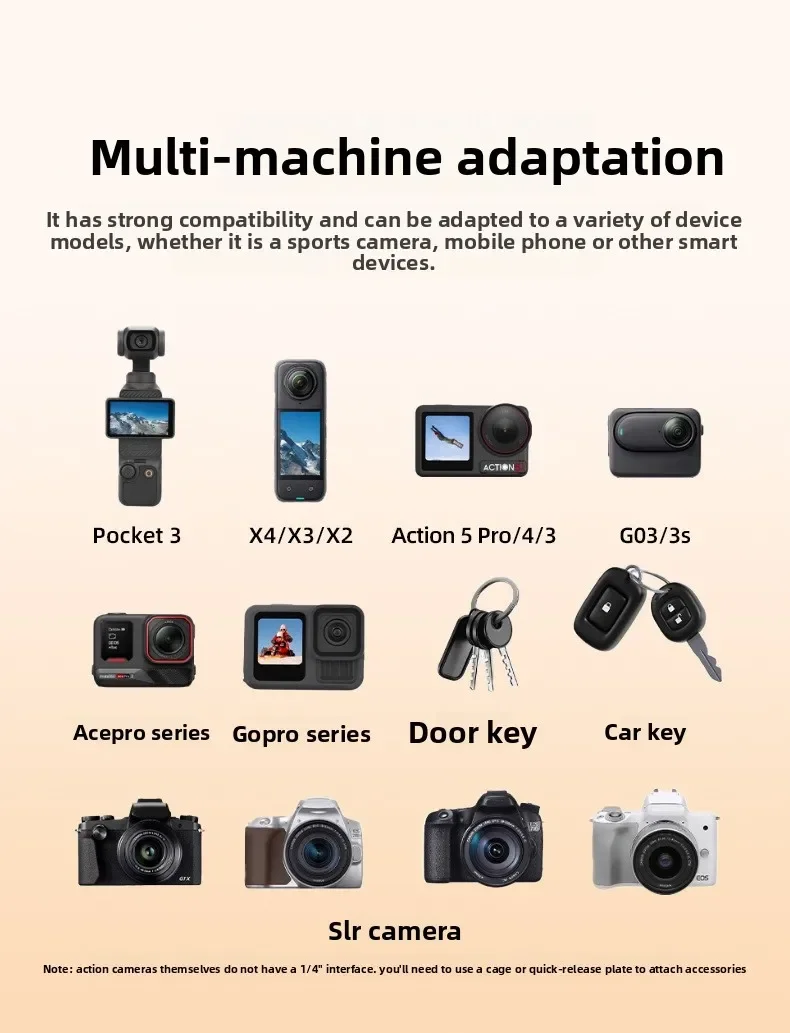 Anti-Verlust-Handschlaufe für DJI OSMO Pocket 4 Pro/4/3/insta360 Luna Ultra/X5/X6 mit 1/4 Zoll Schraubseil-Gurtband-Zubehör – Detail 9