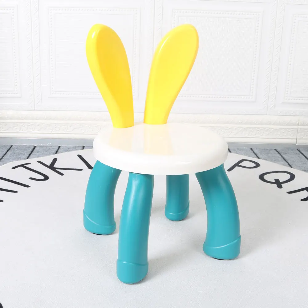 Baby Home Chair Children Stool Plastic Thickened Footboard Indoor Toy Sofa Seat Cute Rabbit Kindergarten Non-slip Kids Furniture