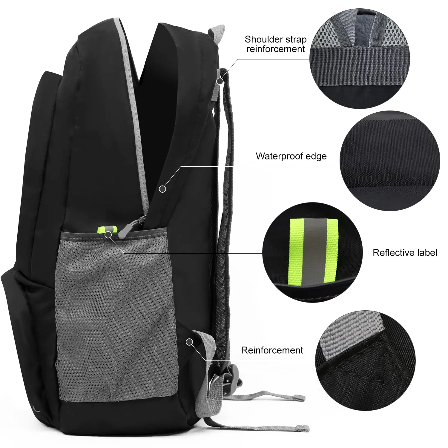 40L Packable Backpack Foldable Ultra Light Outdoor Duffle Bag Big Folding Knapsack Hiking Travel Rucksack Mountaineering Daypack