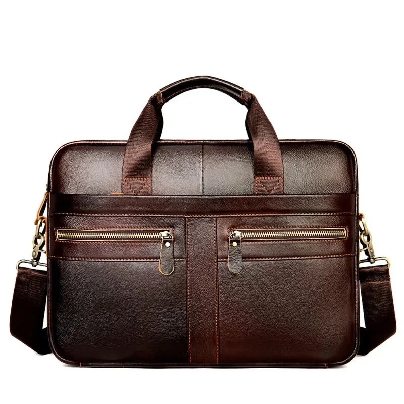 

Vintage Cowhide Men Briefcase Business Handbag Genuine Leather Laptop Casual Messenger Bag For Male