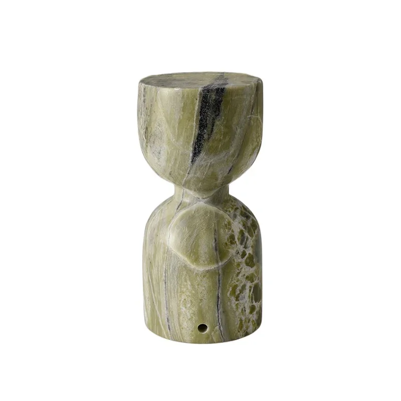 

European light luxury yellow travertine Indian green cold jadeite marble small tray storage tray decorative craft art ornament