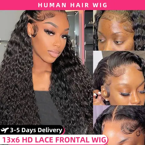 Deep Wave Lace Front Human Hair Wig Moxika