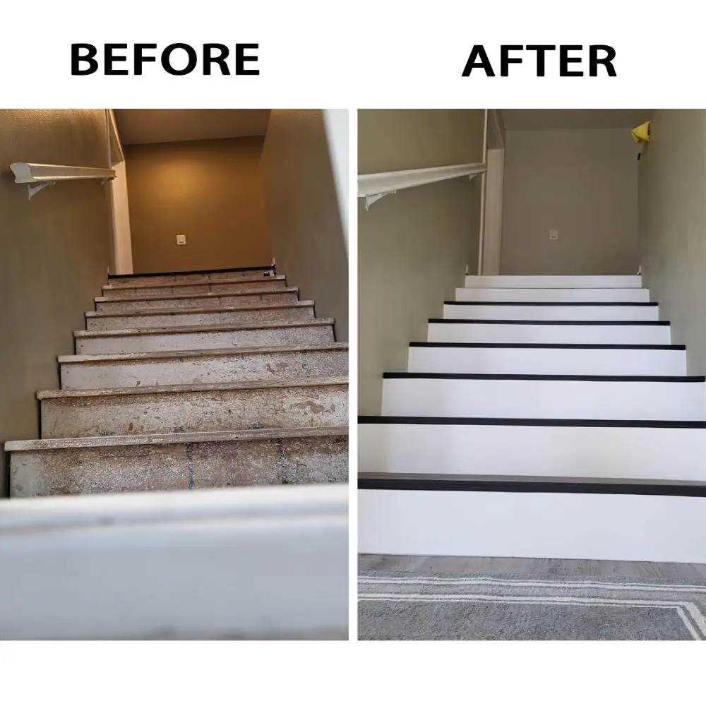 High Quality 100cm Stair Safety Strip Non-Slip Self-Adhesive Corner Trim Flexible Staircase Step Tape Indoor Outdoor