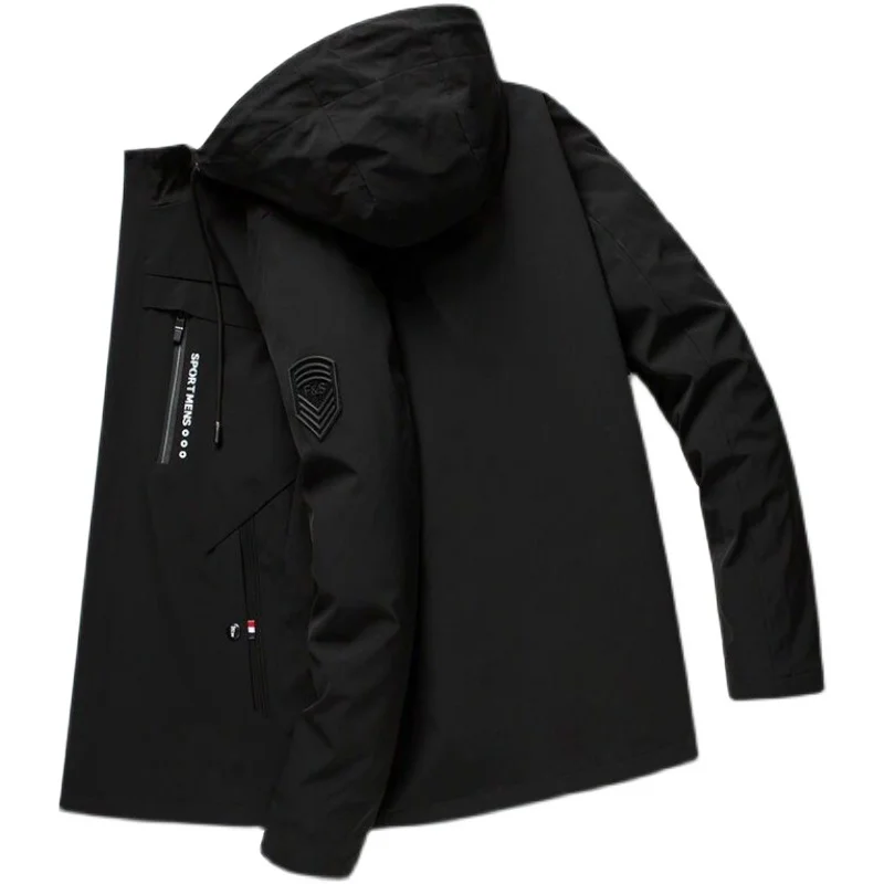 

Мужское ветрозащитное пальто Fce на подкладке Thiened, весенне-осенне-зимнее пальто Busin Gentleman Sle Long Sve на молнии C...