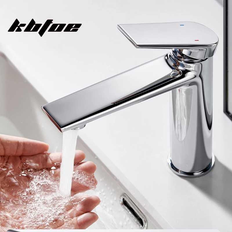 

Modern Brass Bathroom Faucet Single Hole Vessel Hot and Cold Mixer Tap Single Handle Vanity Deck Mounted Crane Basin Sink Tap