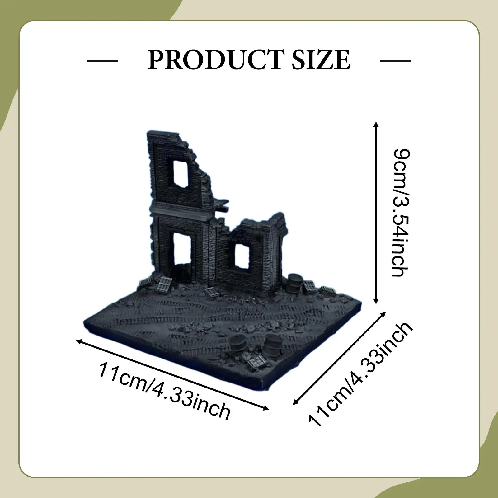 1/72 modelo de casa destripada decoração de cenário ruínas em miniatura acessório modelo diorama