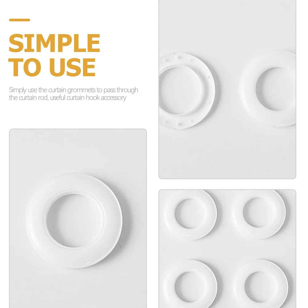 6 قطع من حلقات الستائر البلاستيكية القابلة لإعادة الاستخدام للستائر ومستلزمات ديكور نافذة المنزل #5