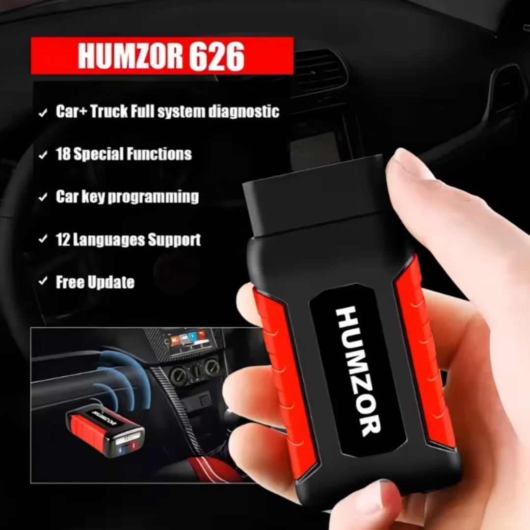 

Humzor ND626 Профессиональный OBD2 Автомобильный считыватель кодов Автомобильная диагностика OBD2 Сканер Сверхмощный диагностический инструмент для грузовиков