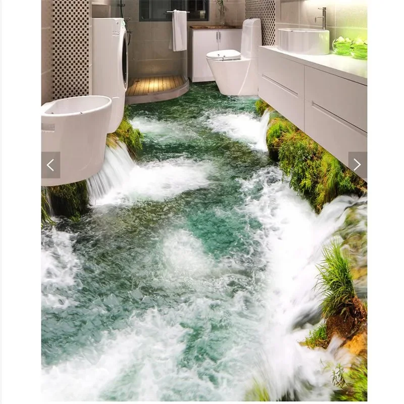 beibehang painting Modern Art pebbles flower Waterproof Bathroom kitchen balcony PVC Wall paper Self wall sticker Floor mural