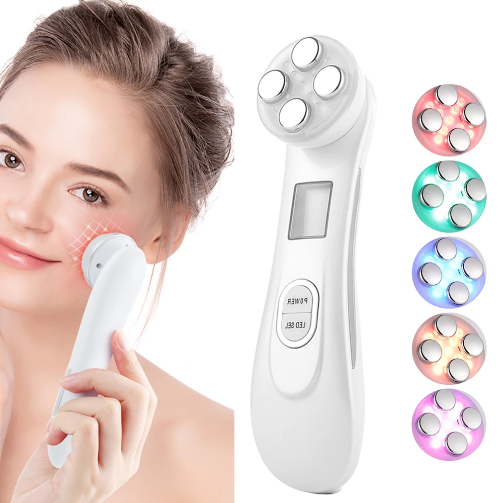 RF EMS Facial Massager Microcurrent Color Light Beauty Device Skin Rejuvenation IPL Lift Firming Anti-aging Face Lifting Tool