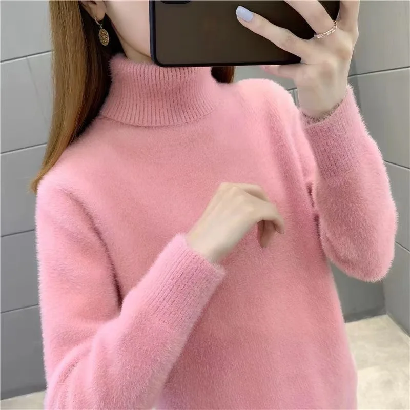 Suéter de Punto para Mujer Dongguan Daliang, Calidad Premium, Nuevo, de Chaoan, Cuello Alto, Manga Larga, Moda Otoñal