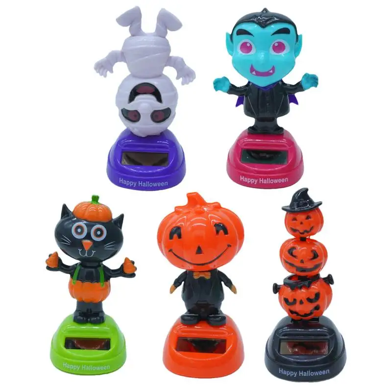 Ghost Festival Shake Pumpkin Ornaments High Artistic Dancing Shaking Decor Unique Halloween Solar Car Doll Ornament Accessories