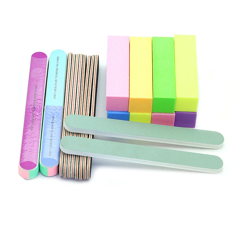 

16/18/20Pcs Manicure Tools Set Wooden Nail Art File Nail Supplies For Professional Buffers File Block 100/180 Grit Nail Products