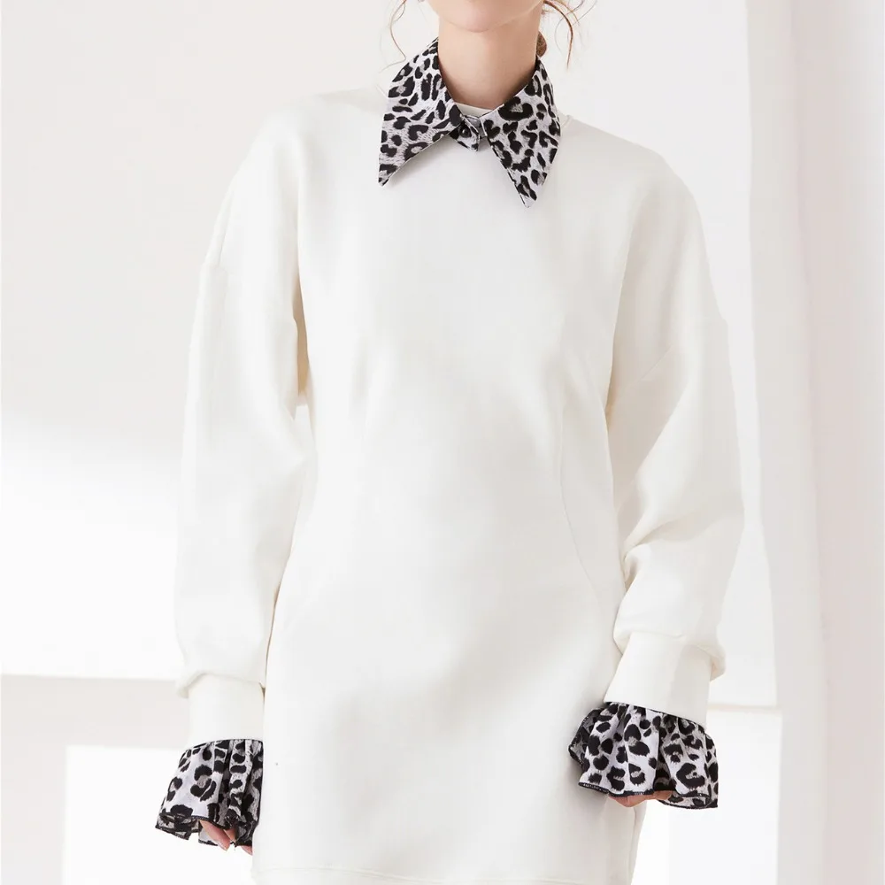 

Detachable Leopard Print Shirt Fake Collar Commute Comfortable Fake Hand Sleeves Decorative Easy To Wear False Wrist Cuffs