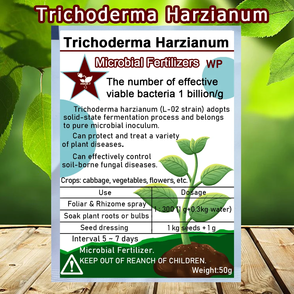 Microtee-Champignons de Sol Polyvalent, Biofertilizer, MicMolecbrowser, Protège les Plantes pour le Jardin, 50g, Trichoderma Harzianum