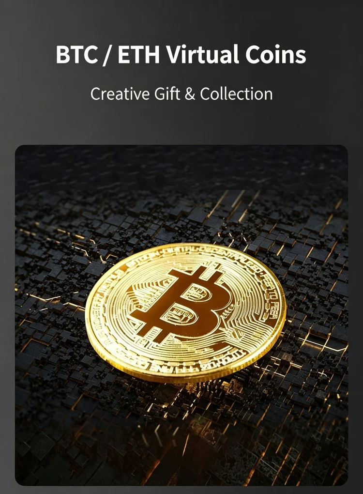 Virtuelle Währung BTC Bitcoin Weltwährung Münze Gedenkmünze Ethereum Dogecoin Sammlerstück Kreatives Geschenk – Detail 1