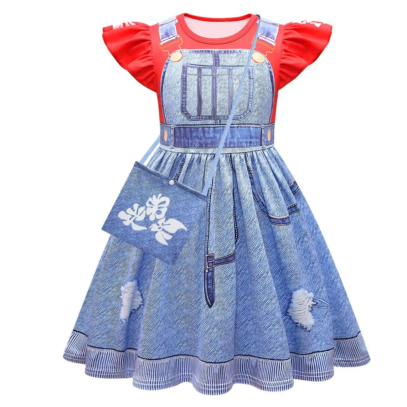 

Christmas Halloween Costume Girl Movie Cosplay Dress Summer Printed Causal Dress Carnival Children Masquerade Party Costume