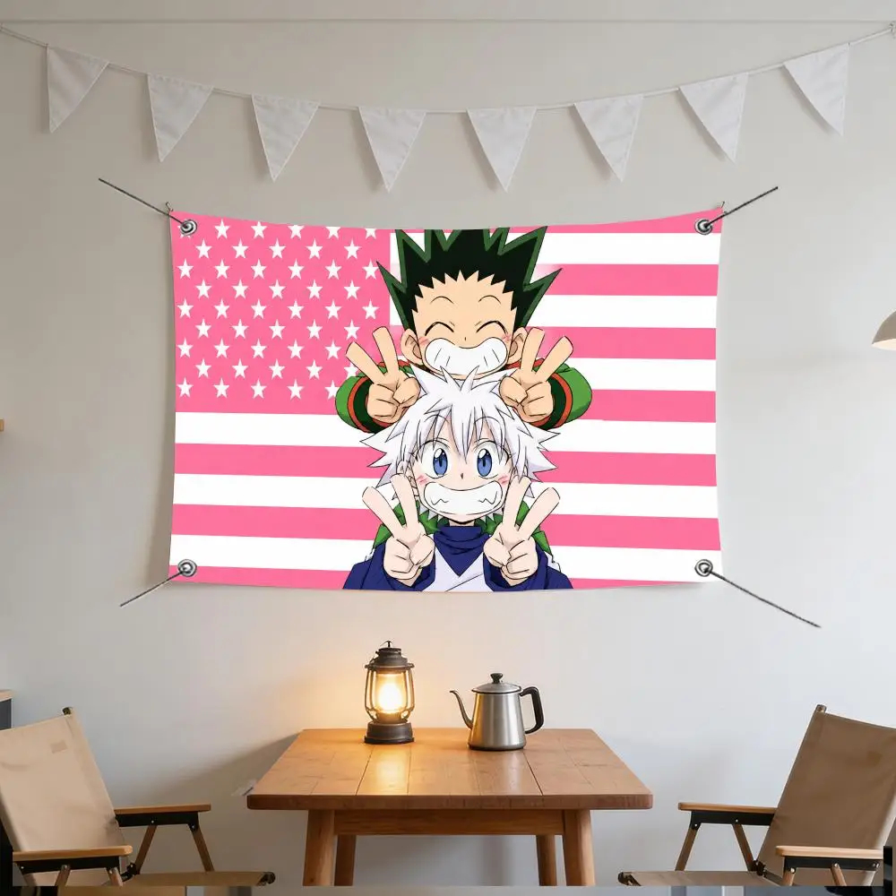 Action Anime G-Gon x Killua Flags Specialized for indoor and outdoor home decorations, outdoor camping, and bar parties