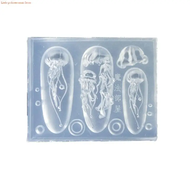 F92D Soft Silicone Jellyfish Moulds Art Dropper Mold Convenient Art Molds Resin Craft Mould DIY Casting Moulds