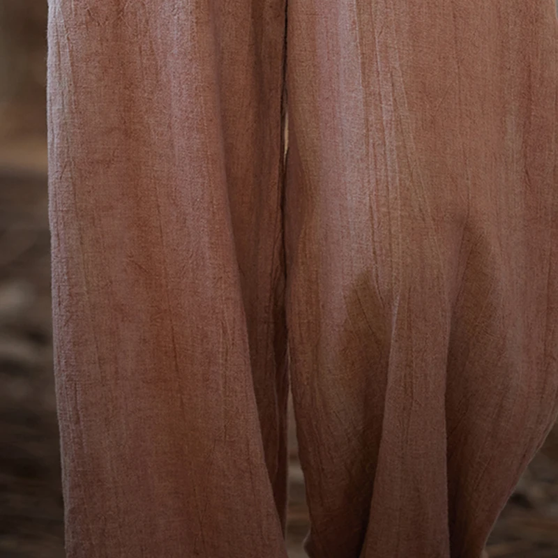 Pantalones Cargo holgados de lino y algodón para mujer, elegantes, Vintage, con cintura elástica, para Yoga, holgados, informales, de pierna larga, ropa de gran tamaño