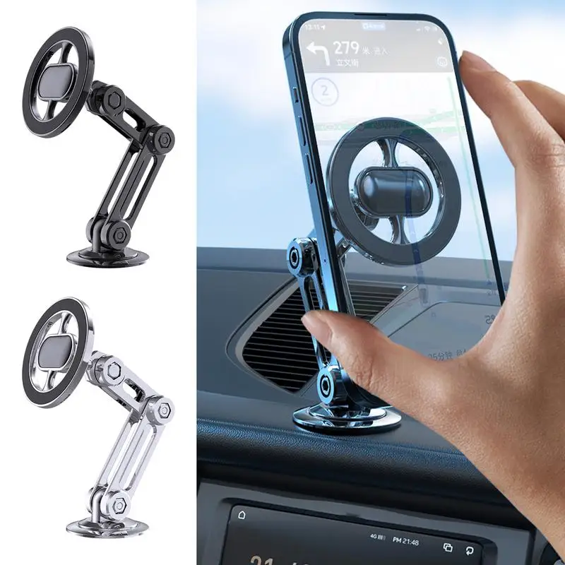 Magnetic Car Phone Holder Stand Magnet Car Mount Support GPS Mobile Bracket In Car For Macsafe for IPhone 14 13 For Samsung