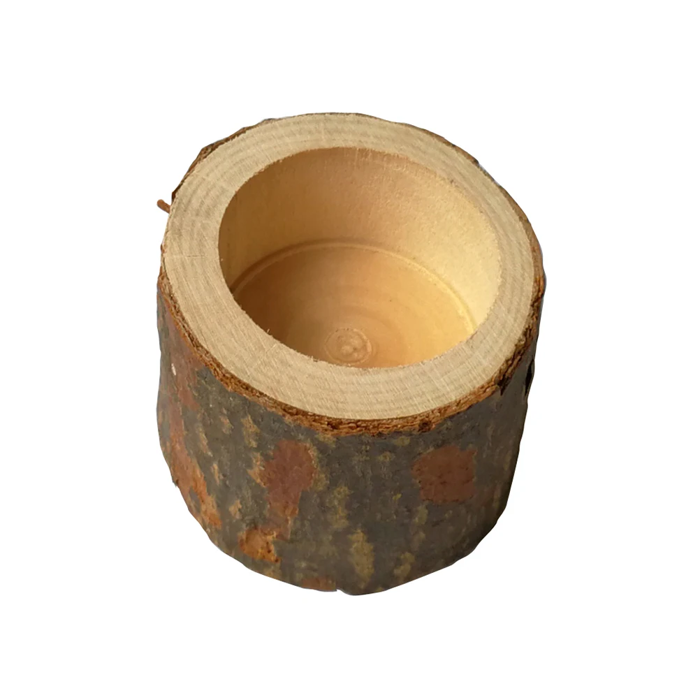 

6pcs Wooden Stump Holder Rustic Tea Light Stand Succulent Planter Decor For Wedding Party Home Bar Cafe Wedding Wood