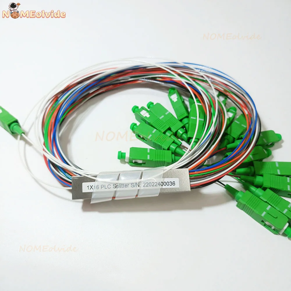 SC/APC 1X16 PLC Color Splitter 0.9mm Steel Tube Fiber Optic splitter FTTH Optical fiber Connector 1*16SC APC Free Ship