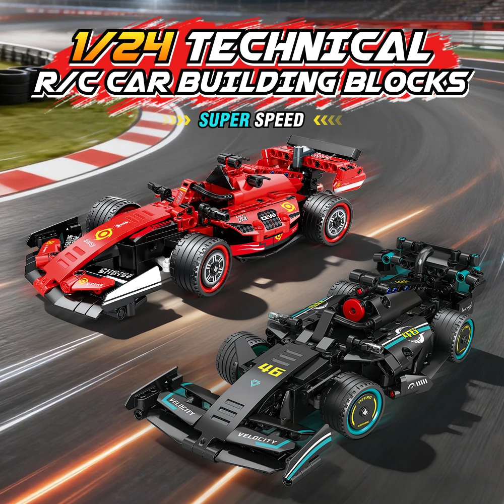 Racing Block Set 1/24 Technical Remote Control Formula Sport Car Bricks Toy for Adults Collectible Set for Home or Office Decor