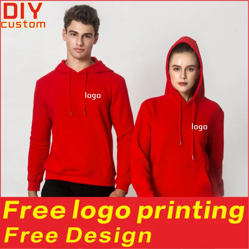 

Cotton men's and women's hooded hoodie pullover custom spring and autumn casual hoodie printed logo embroidery design