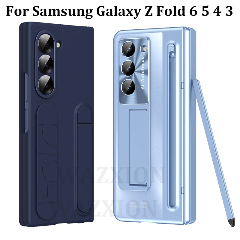 

With Original Touch Pen For Samsung Galaxy Z Fold 6 SE 5 4 3 Case Hinge Wristband Armor Full Screen Protector Glass Film Cover