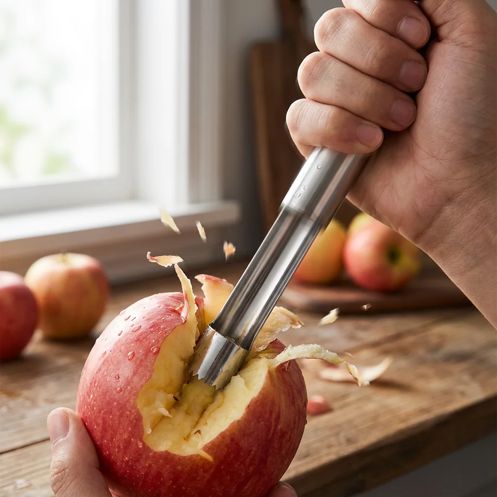 Home 20cm Stainless Steel Apple Corer - Fruit Core Remover Essential Kitchen Apple Processing Tool