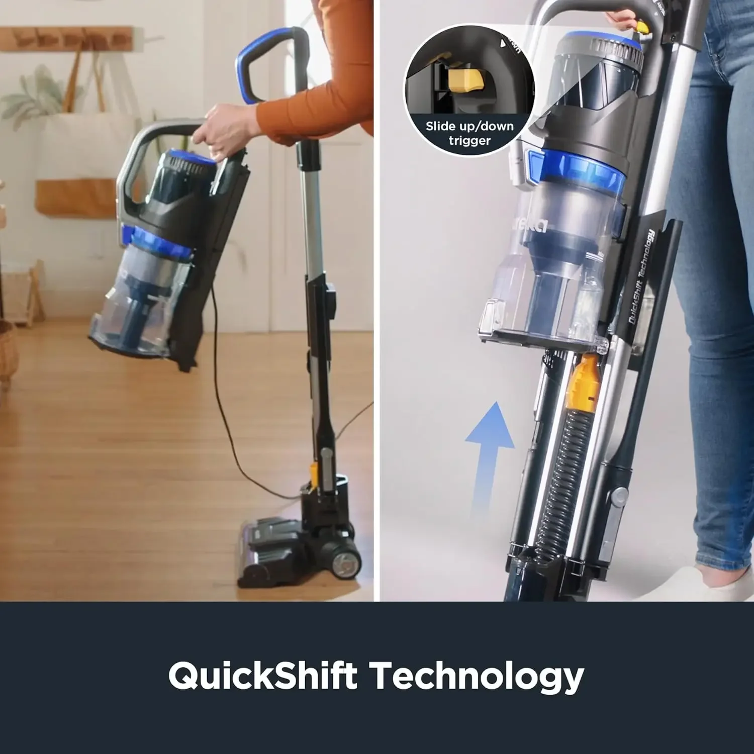 QuickShift Upright Home OmniVerse Vacuum Cleaner with Large Dust Cup, Advanced Anti-Tangle Technology and HEPA Filter, NEU801BL