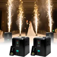 2pcs Mini Cold Spark Machine, Portable FX Device with Auto Safety Cutoff,  (2 Unit Black+10 PCS 50g Consumables)