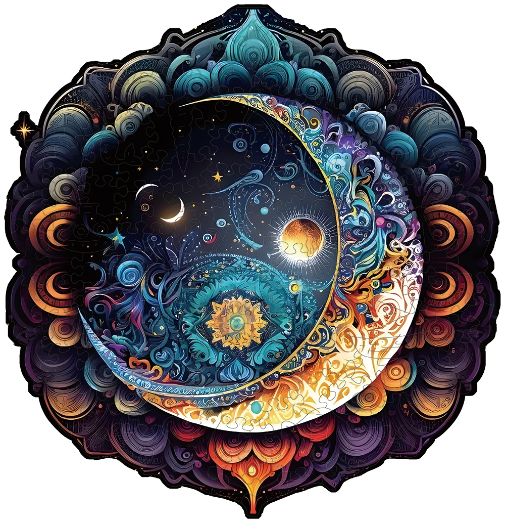 

Деревянный пазл Moon, уникальные пазлы неправильной формы в форме животных, идеальный подарок на день рождения для влюбленных и друзей