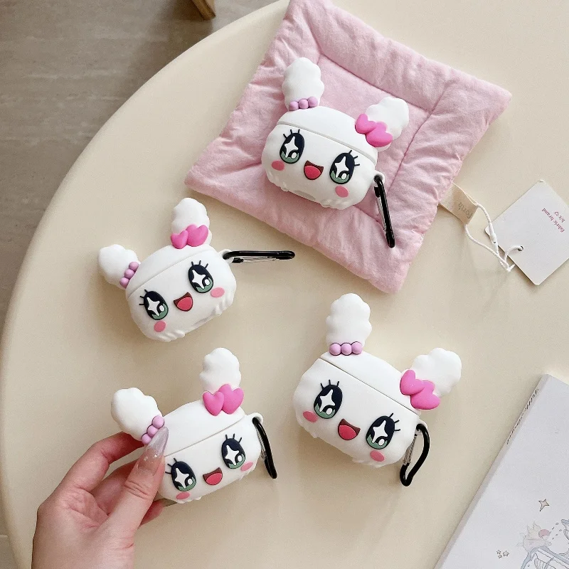 لطيف الكرتون Tamagotchi Mamiji Airpods 4/3 سيليكون سماعة شل أبل سماعة لاسلكية تعمل بالبلوتوث غطاء متوافق مع Airpods حالة #3