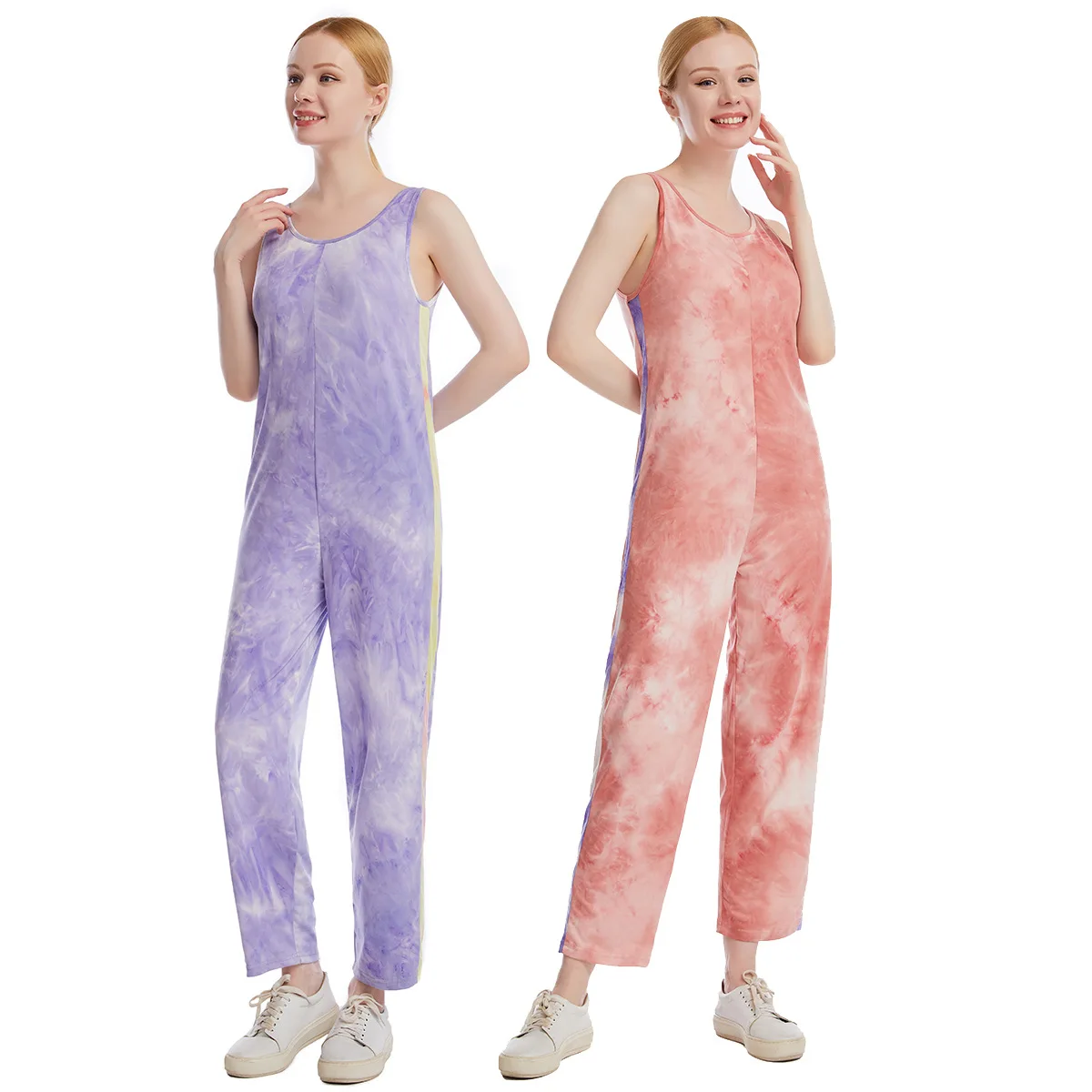 

Spring Summer Svel Tie Dye Milk Silk High Elastici mid Waist Thin Women's Sexy Long Pants Street Sle