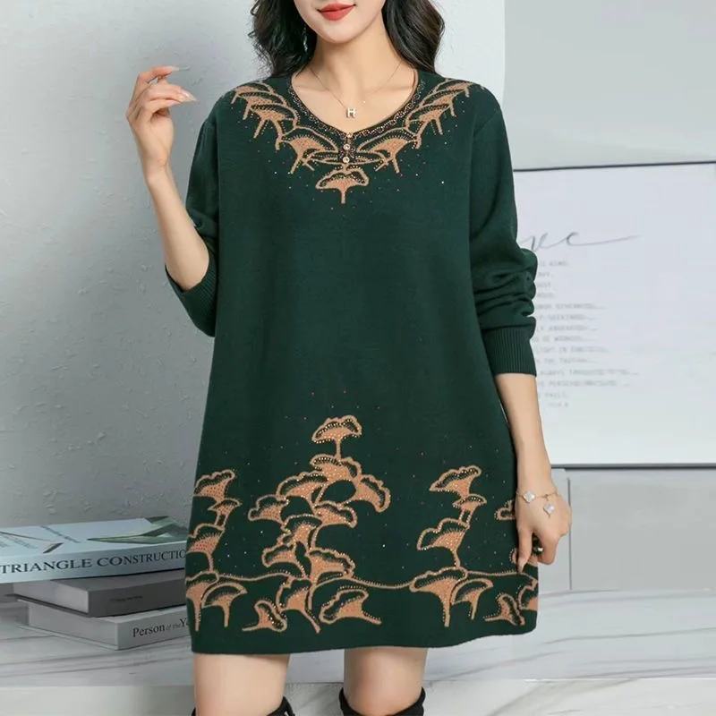

Geometry Women's Sweaters Autumn Spring Fashion Pullovers Long Sleeve Knitted Tops Femme Loose Sweater Woman
