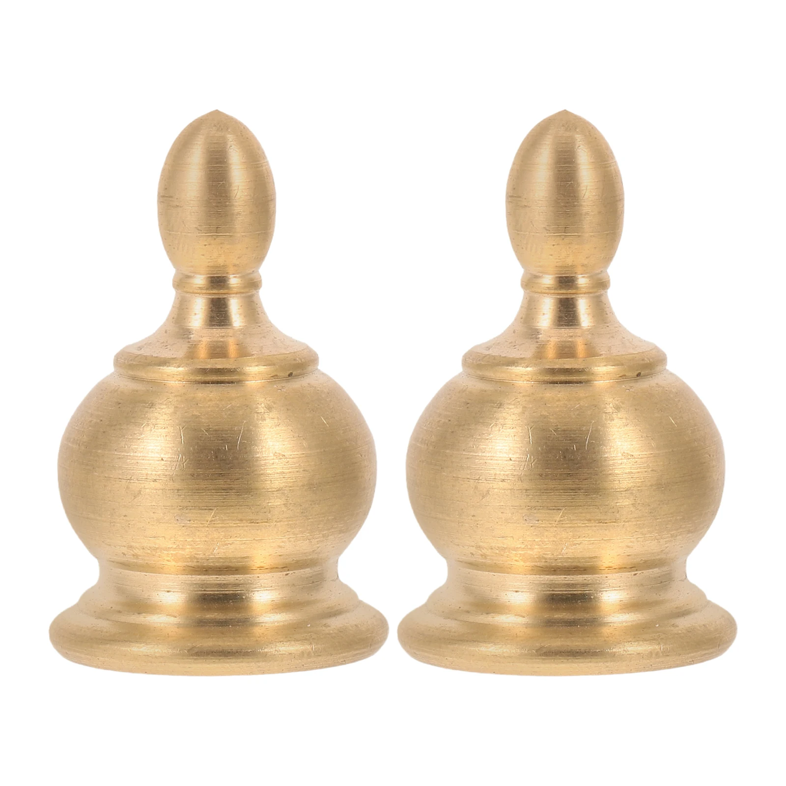

2Pcs Copper Lamp Finial Cap Knob Elegant Round Head Decoration Fast Thread Installation Table Lamp Accessories
