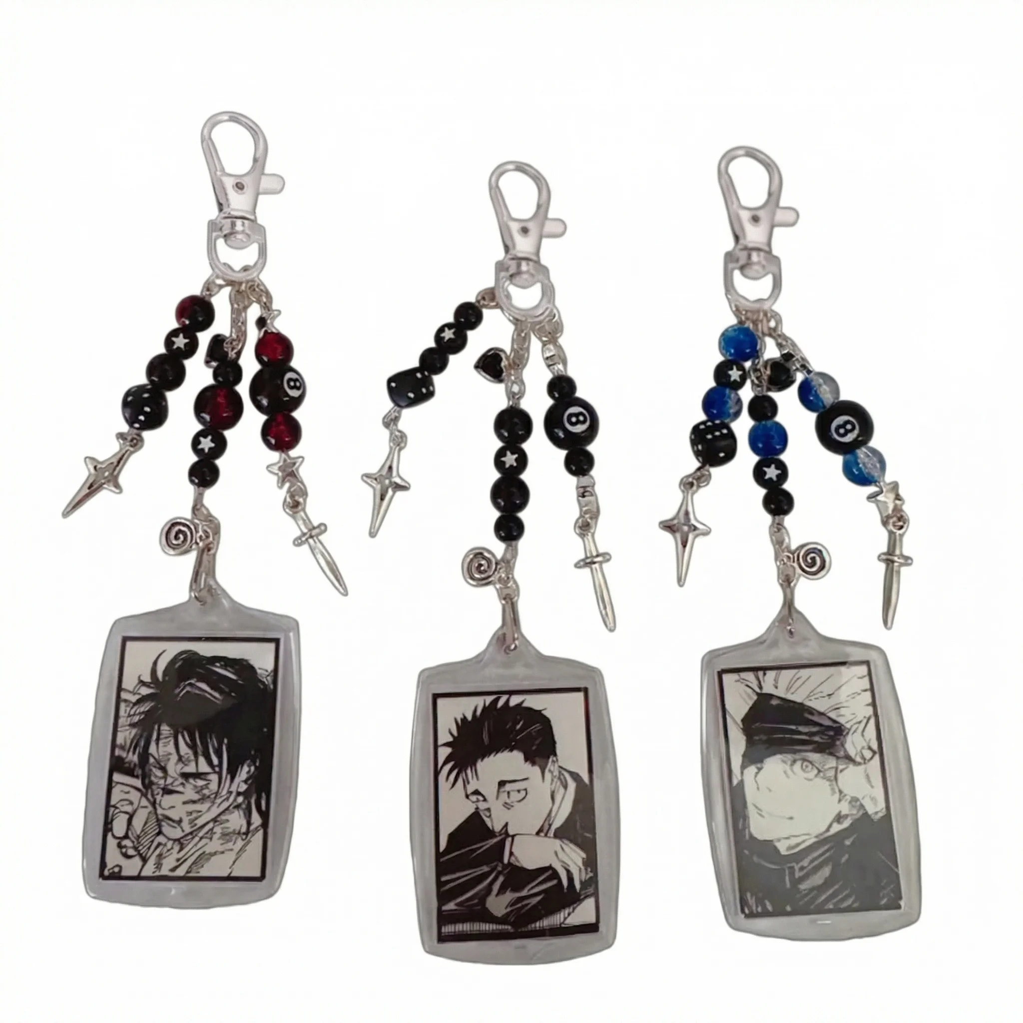 Handmade Anime Fashion Choso/gojo Keychains  Cute Anime Pendant with Acrylic Charms | Daily-Use Accessory for Anime Lovers