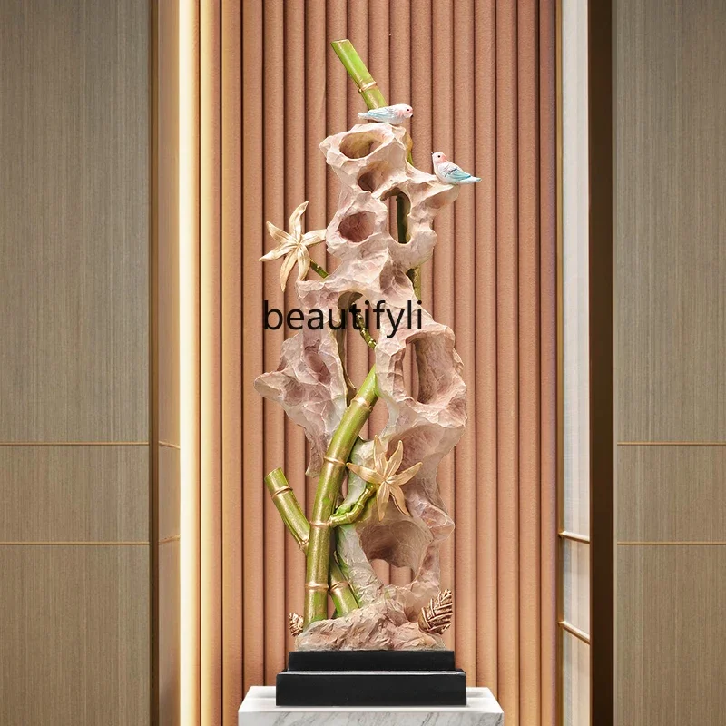 Taihu stone ornament comes and goes, housewarming, light luxury, high-end living room entrance, niche decoration landing