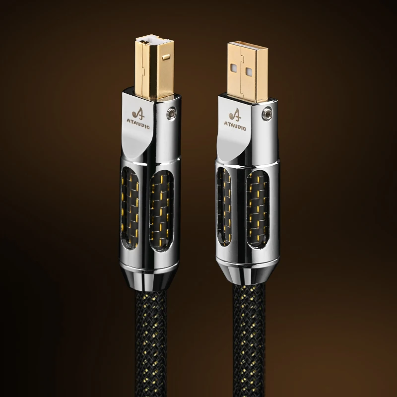 ATAUDIO HiFi-USB-Audiokabel DAC Typ A-B A-C C-B C-C Hochwertiges OCC-vergoldetes USB-Kabel für Telefon-DAC 5