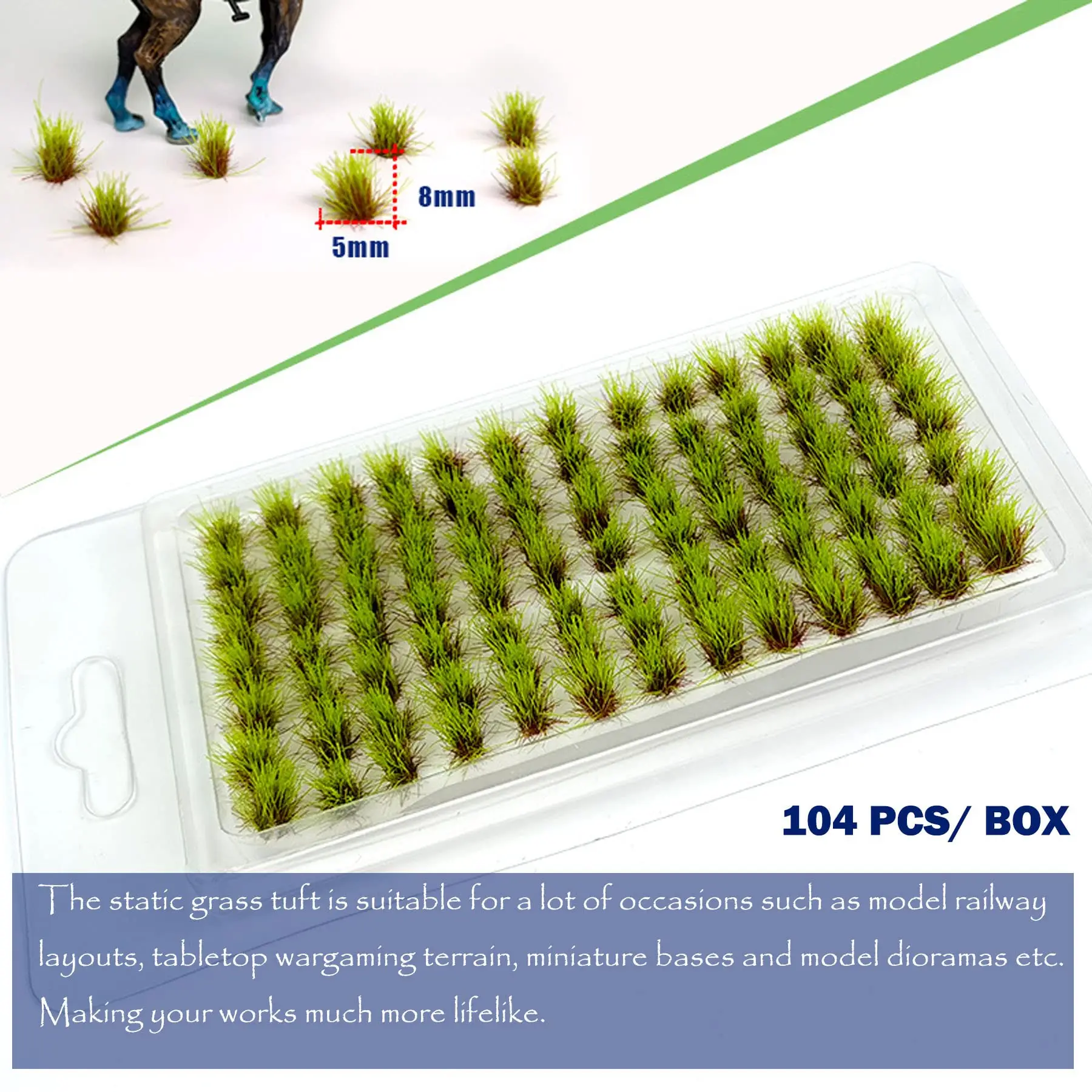 8 MILLIMETRI In Miniatura Erba Tuft Cluster Modello Scena Militare Ferrovia Treno Layout Architettura Materiali di Costruzione per Diorama 104 pz/scatola