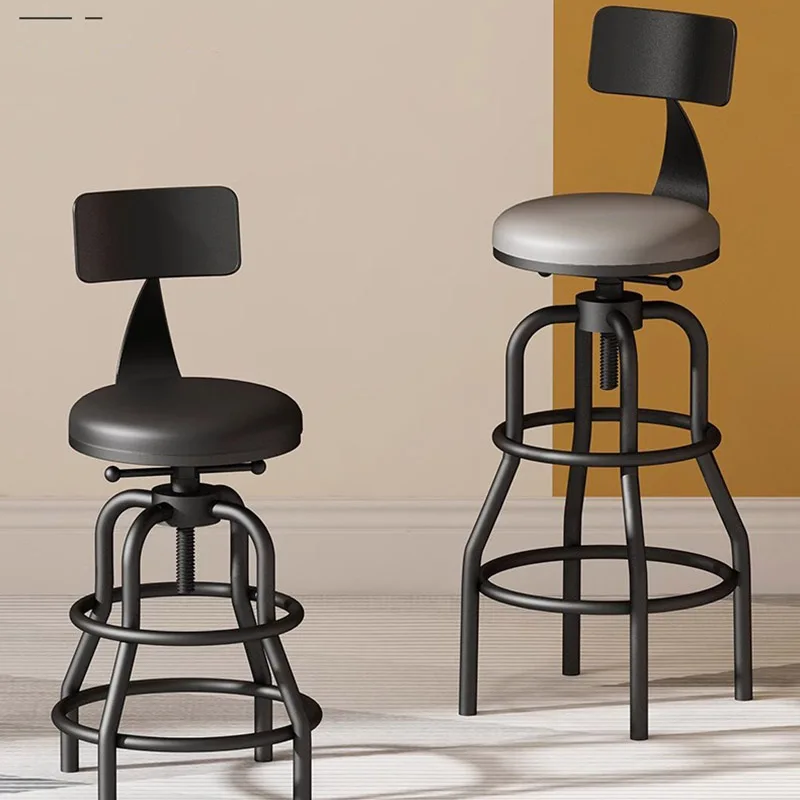 Sillas de Bar simples y modernas, sillas de Bar nórdicas minimalistas negras de lujo Para dormitorio, Taburete Alto Para Cocina, muebles Para el hogar